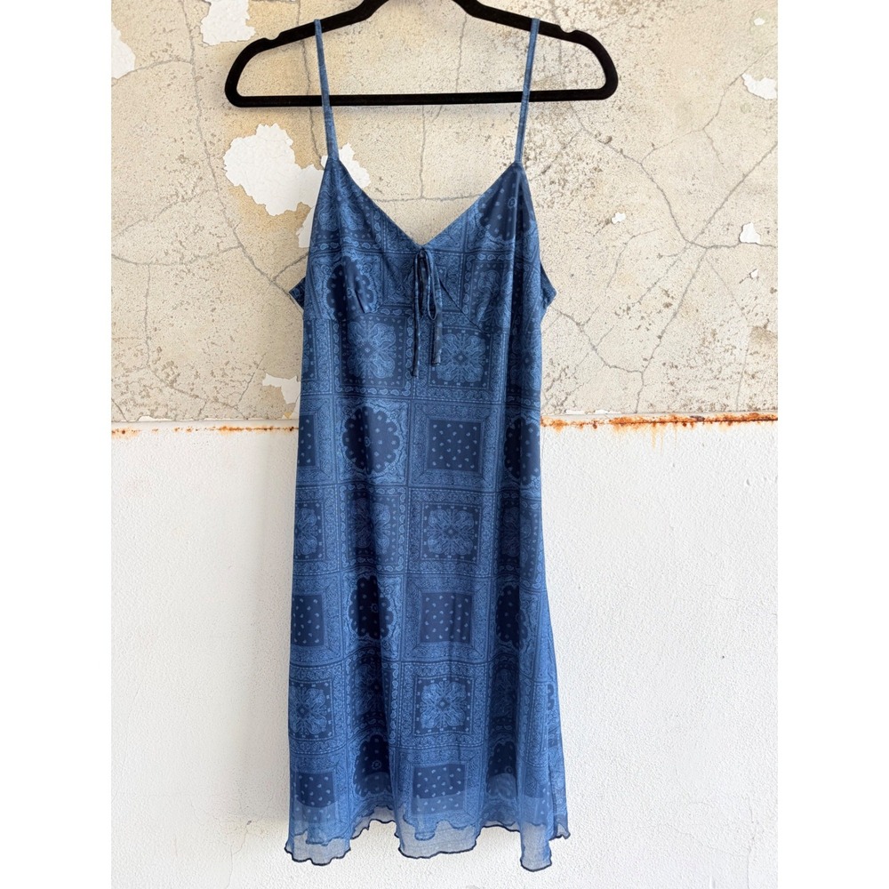 Mesh Mini Dress Bandana Print Slip Dazy Urban Outfitters Festival Y2K Womens XL